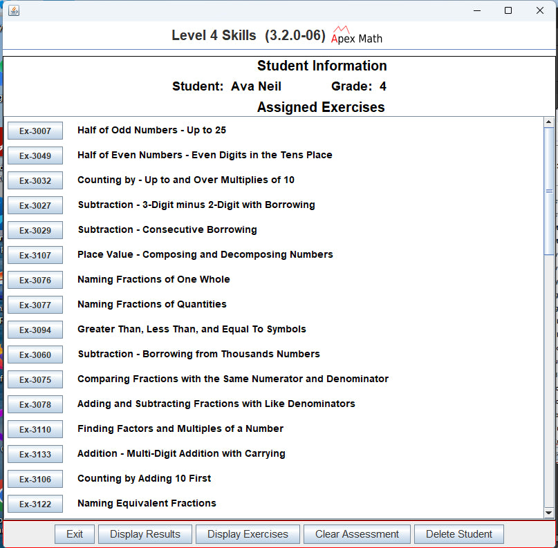 Grade Level 4th Math