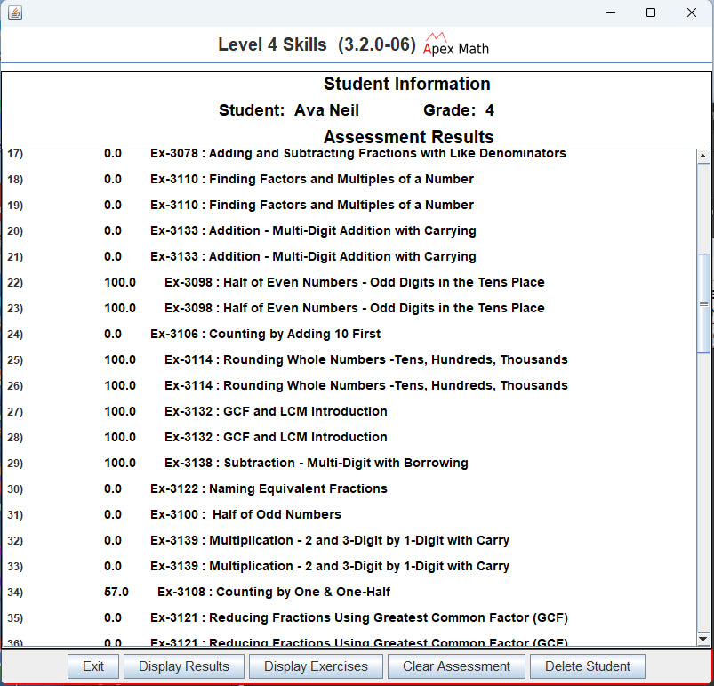 Grade Level 4th Math